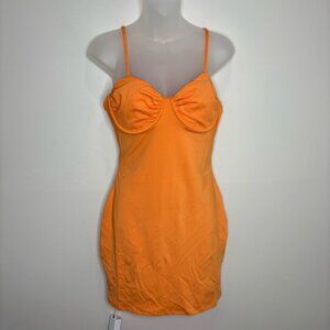 Divided H&M Orange Bustier Mini Dress Underwire Medium NWT NEW Vacay Bodycon